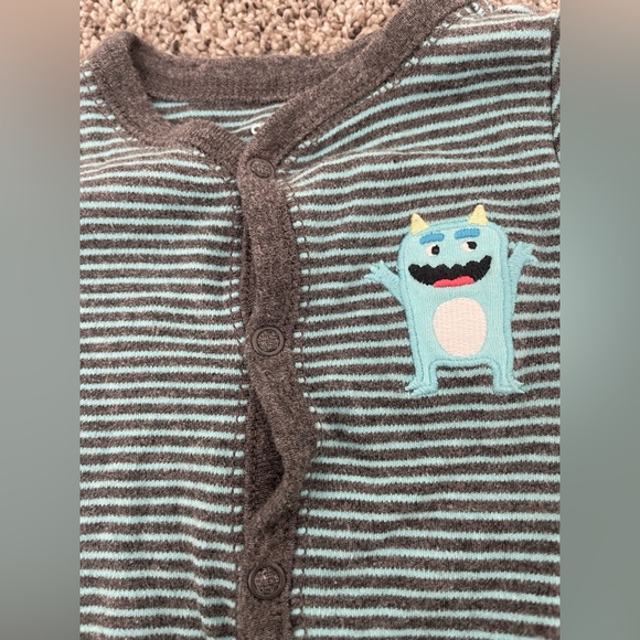 9 Months Carter’s Infant/Baby Button Up Footie PJ Bundle - Picture 11 of 15